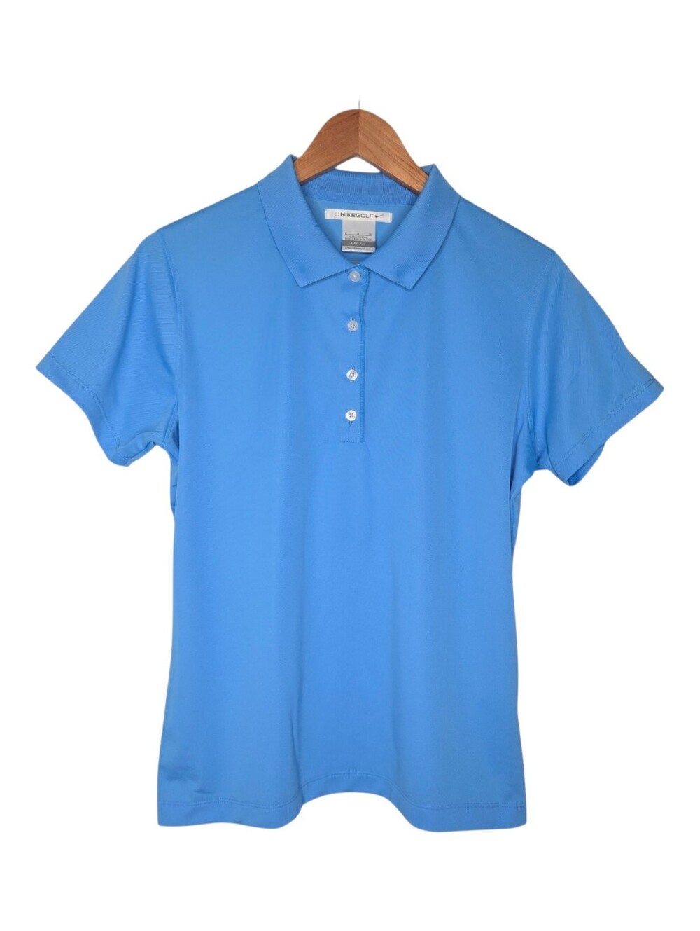 Nike Womens University Blue Dri Fit Tech Basic Golf Polo Shirt Large